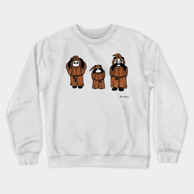 3 wise pandas Crewneck Sweatshirt by IluminatedPanda